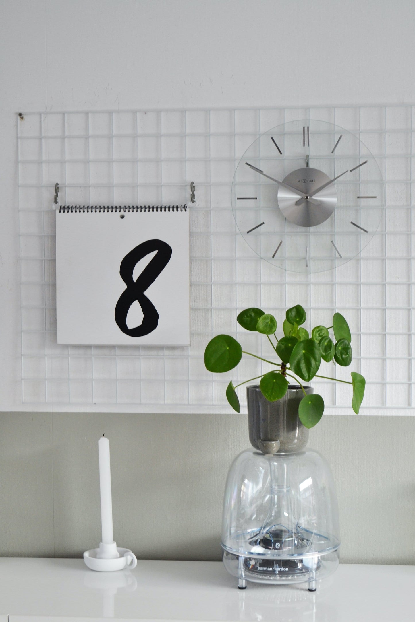 Wandklok 26 cm Aluminium/Glas – Design Klok
