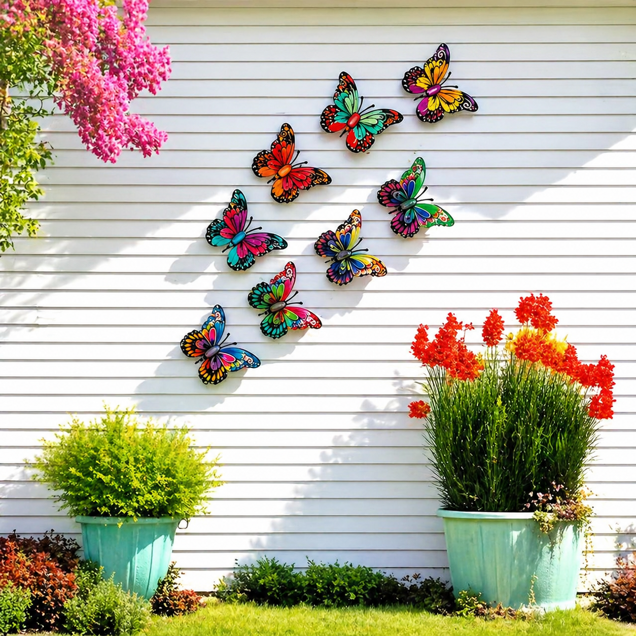 Metalen Vlinder Wanddecoratie Set 8 Stuks Muurdecor Vlinders