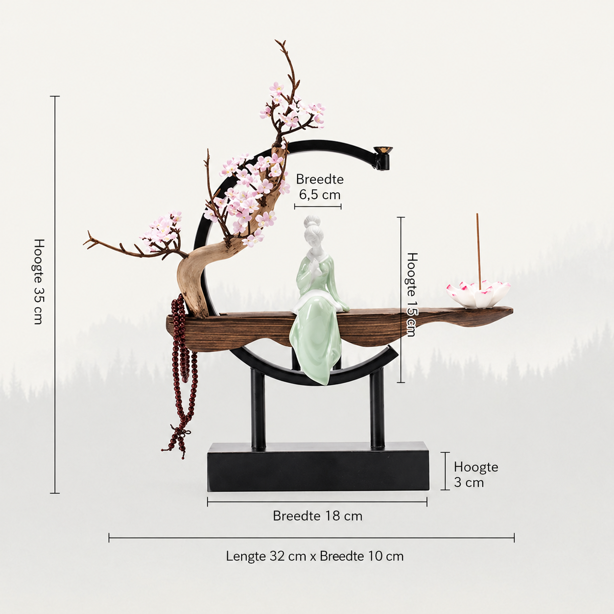 Wierook Waterval Backflow Wierookbrander Kegelhouder Design Decoratie Zen