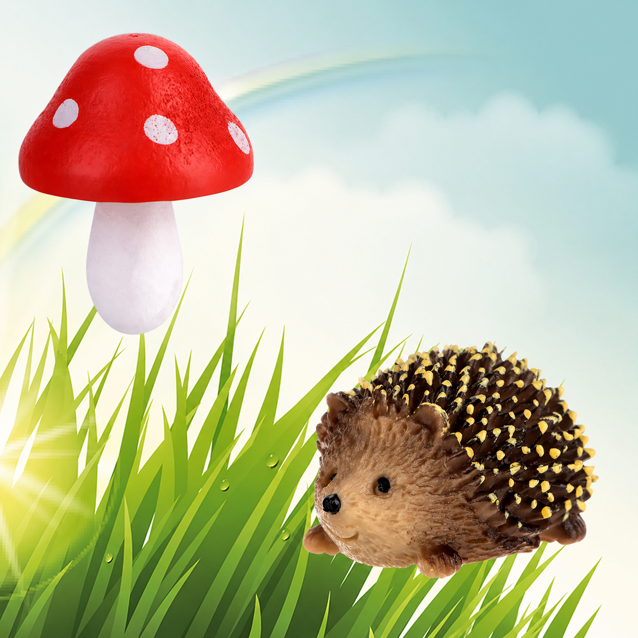 3/5/8 Stuks Mini Egel en Paddenstoel Beeldjes – Tuin- en Plantenpot Decoratie