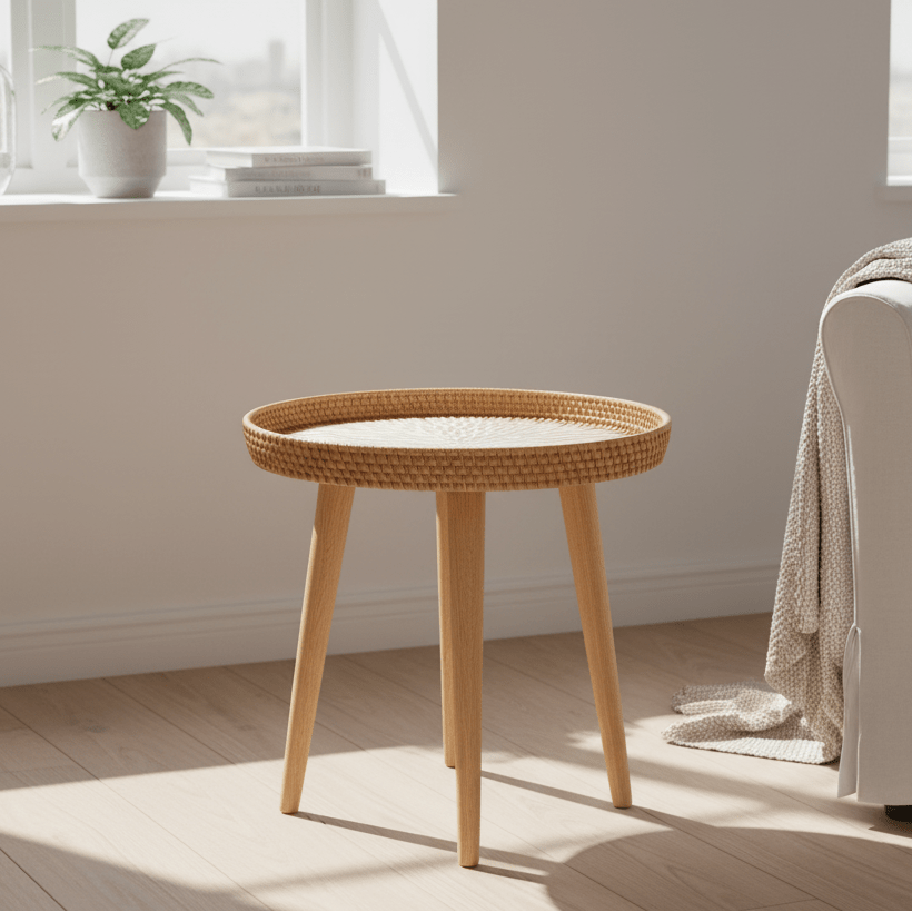RATTORA Scandinavian Rattan Table
