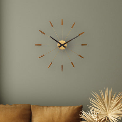 Stille Wandklok 58 cm Hout/RVS