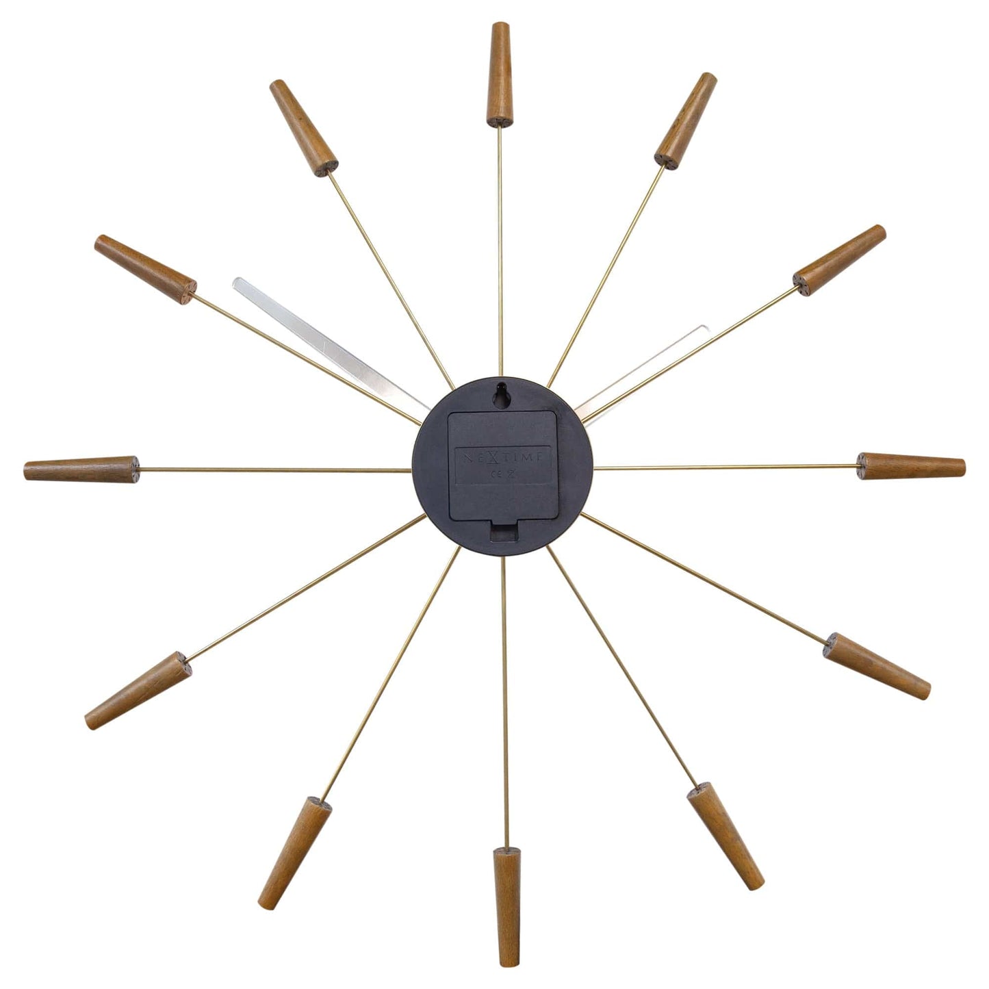 Stille Wandklok 58 cm Hout/RVS