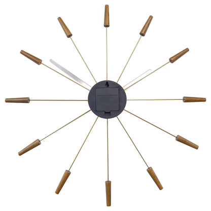 Stille Wandklok 58 cm Hout/RVS