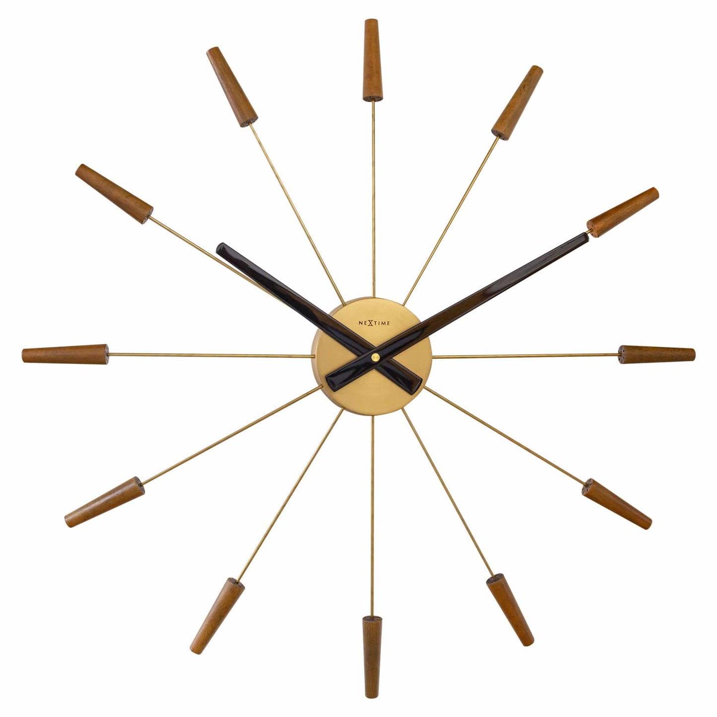 Stille Wandklok 58 cm Hout/RVS