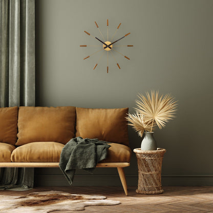 Stille Wandklok 58 cm Hout/RVS