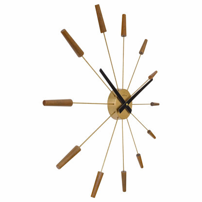 Stille Wandklok 58 cm Hout/RVS