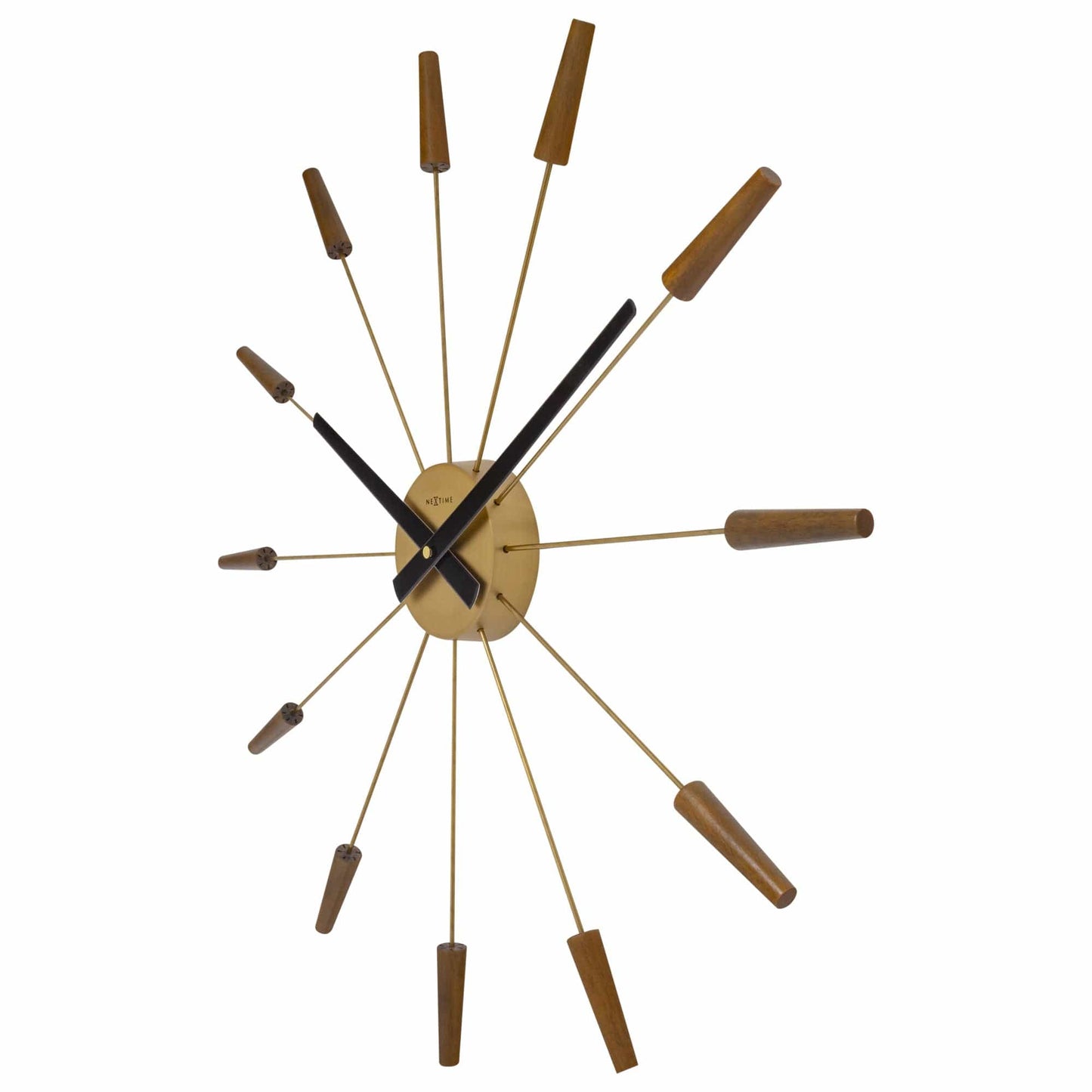 Stille Wandklok 58 cm Hout/RVS
