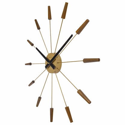 Stille Wandklok 58 cm Hout/RVS