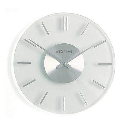 Wandklok 26 cm Aluminium/Glas – Design Klok