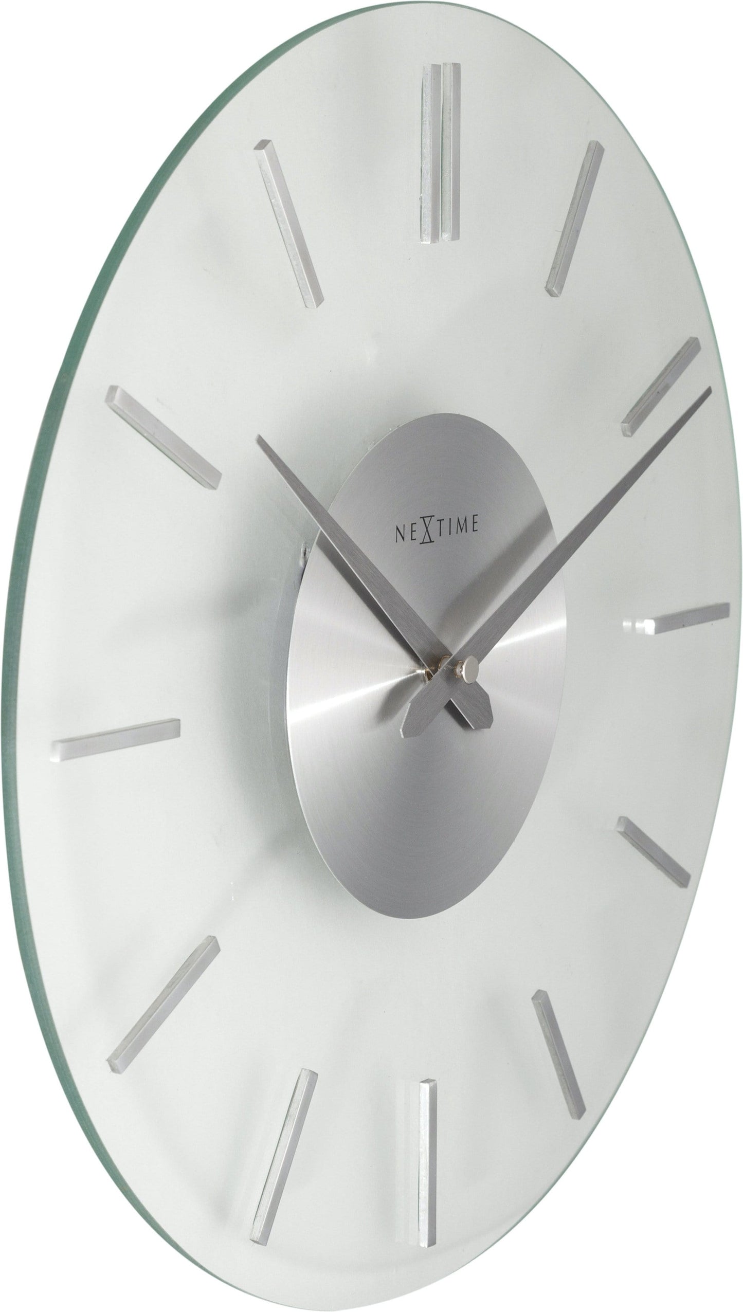 Wandklok 26 cm Aluminium/Glas – Design Klok