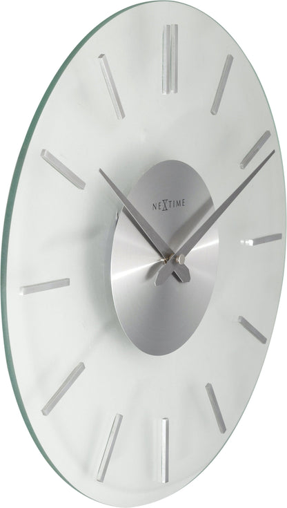 Wandklok 26 cm Aluminium/Glas – Design Klok