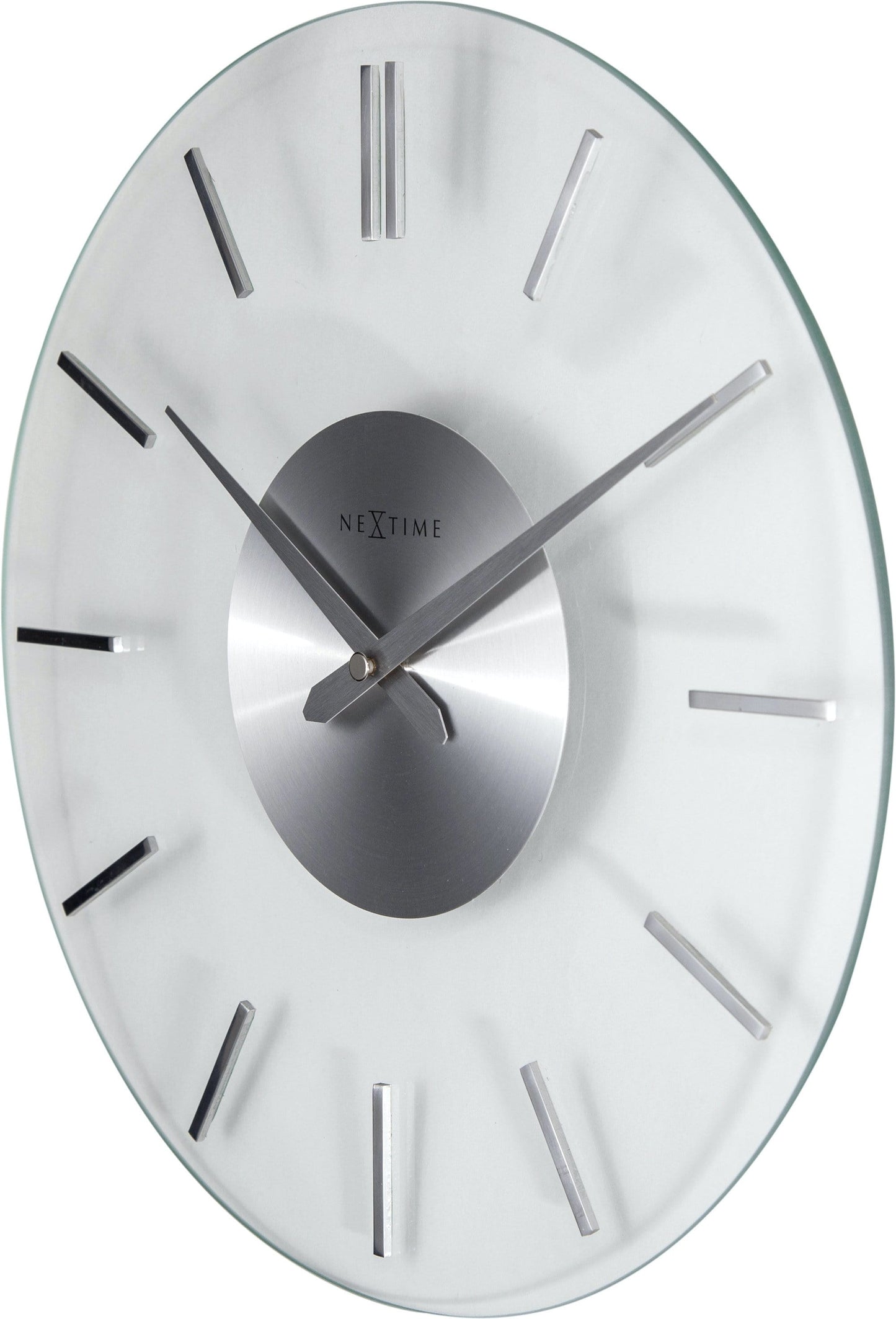 Wandklok 26 cm Aluminium/Glas – Design Klok