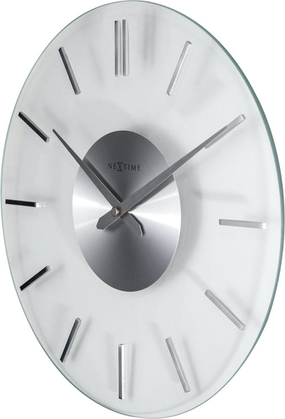 Wandklok 26 cm Aluminium/Glas – Design Klok