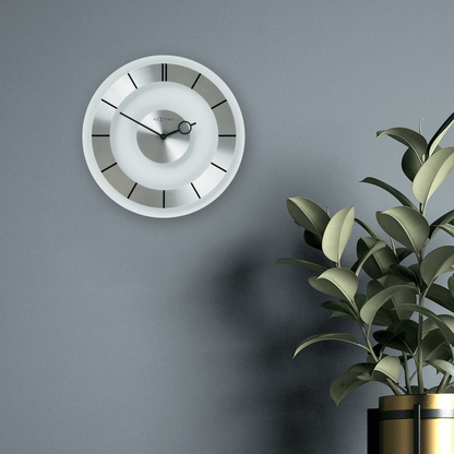 Wandklok 31 cm Aluminium/Glas – Retro Design – Retro