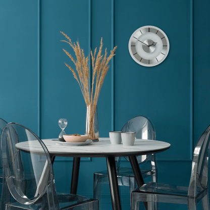 Wandklok 31 cm Aluminium/Glas – Retro Design – Retro
