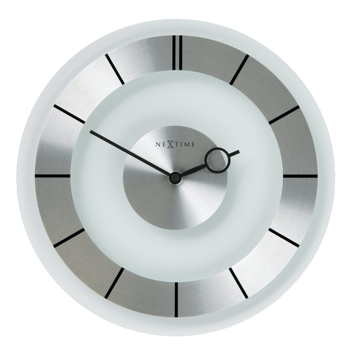 Wandklok 31 cm Aluminium/Glas – Retro Design – Retro