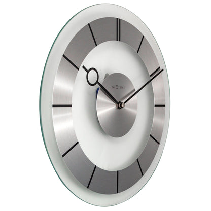 Wandklok 31 cm Aluminium/Glas – Retro Design – Retro