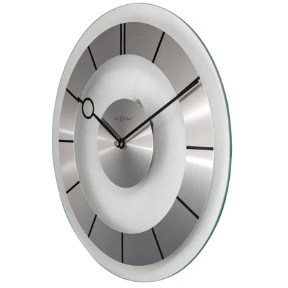 Wandklok 31 cm Aluminium/Glas – Retro Design – Retro