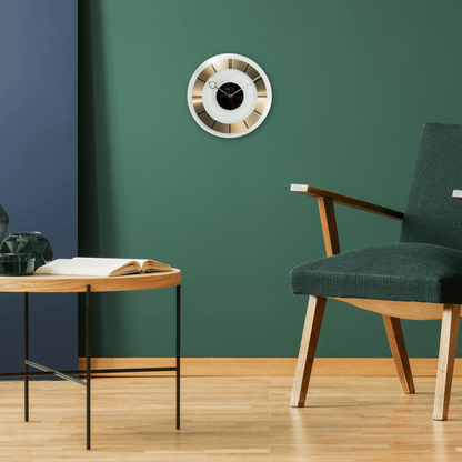 Wandklok 31 cm Aluminium/Glas – Retro Design – Retro