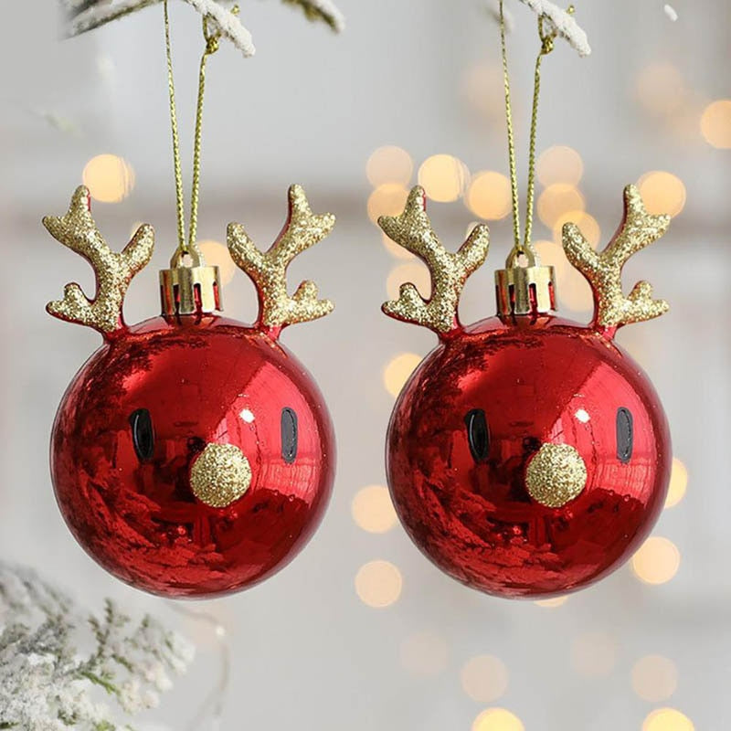 Kerstballen Set Rendier 2 Stuks Kersthanger Kerstdecoratie Ornamenten