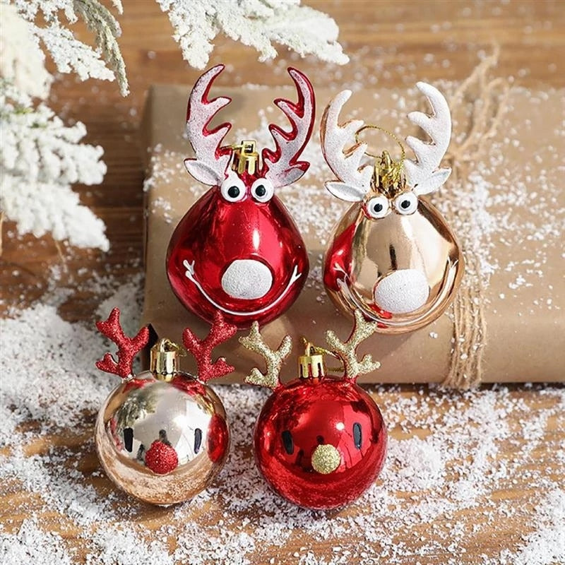 Kerstballen Set Rendier 2 Stuks Kersthanger Kerstdecoratie Ornamenten