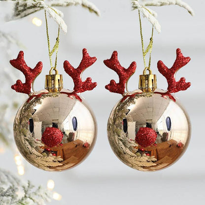 Kerstballen Set Rendier 2 Stuks Kersthanger Kerstdecoratie Ornamenten