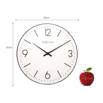 Wandklok 35 cm Bol Glas – Design Klok – Basic Dome