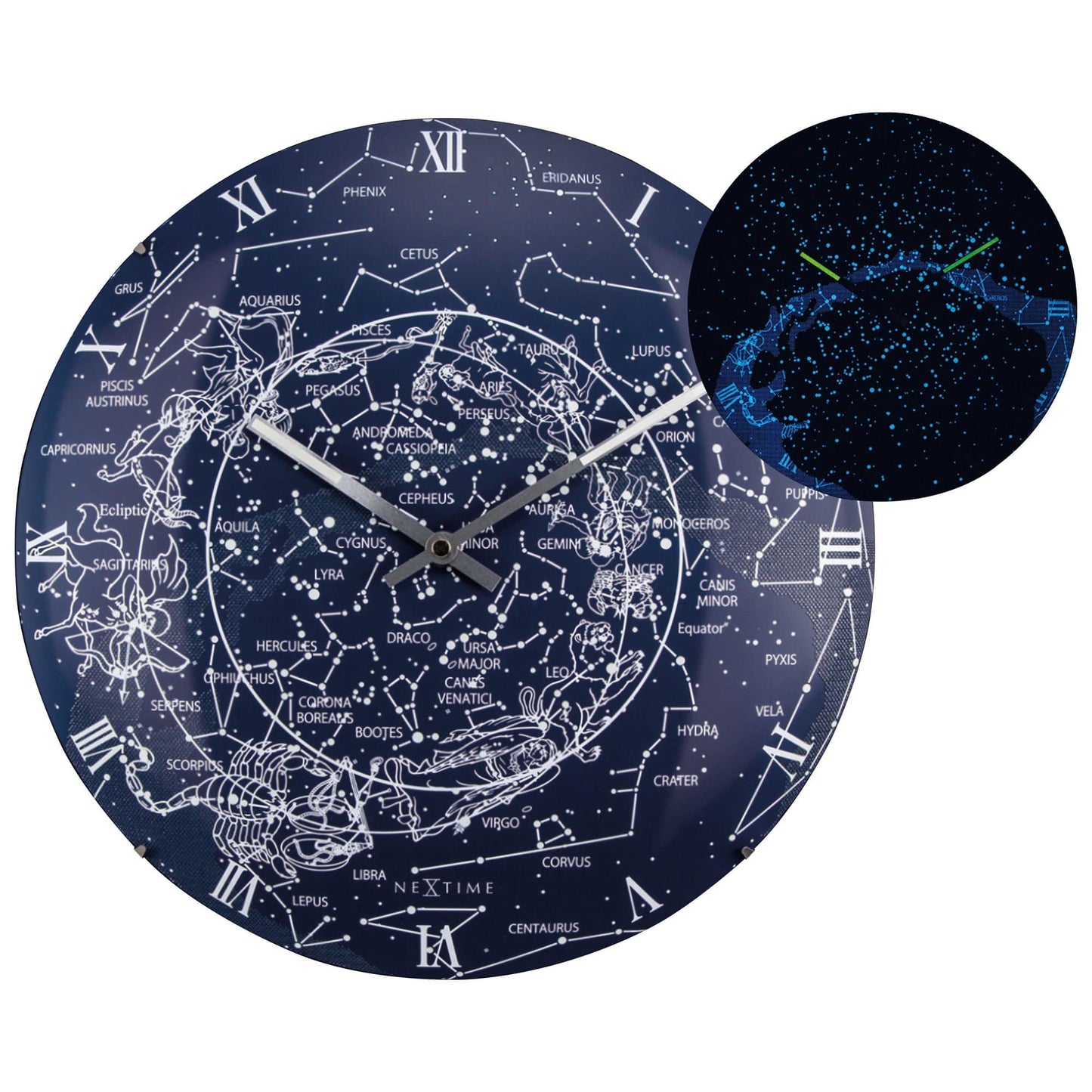 Wandklok 35 cm Glow in the Dark