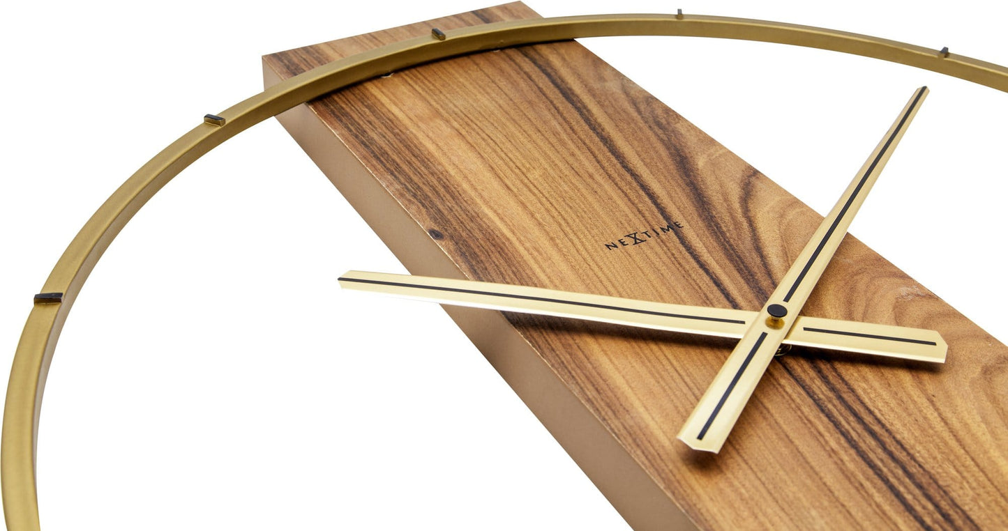 Wandklok Groot Hout/Metaal – Industrieel Design – 58 cm