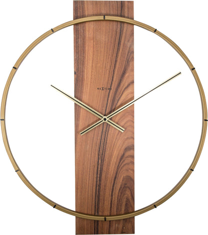 Wandklok Groot Hout/Metaal – Industrieel Design – 58 cm