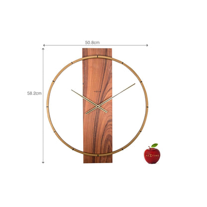 Wandklok Groot Hout/Metaal – Industrieel Design – 58 cm