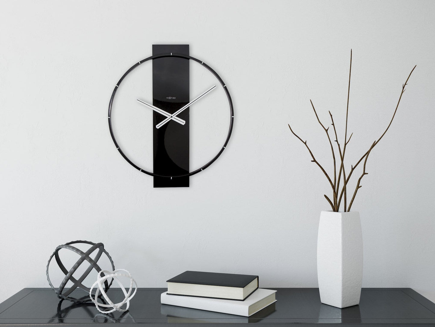 Grote Wandklok Hout/Metaal – Industrieel Design – 58 cm