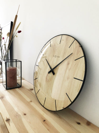 Wandklok 35 cm - Houtlook - Modern Design