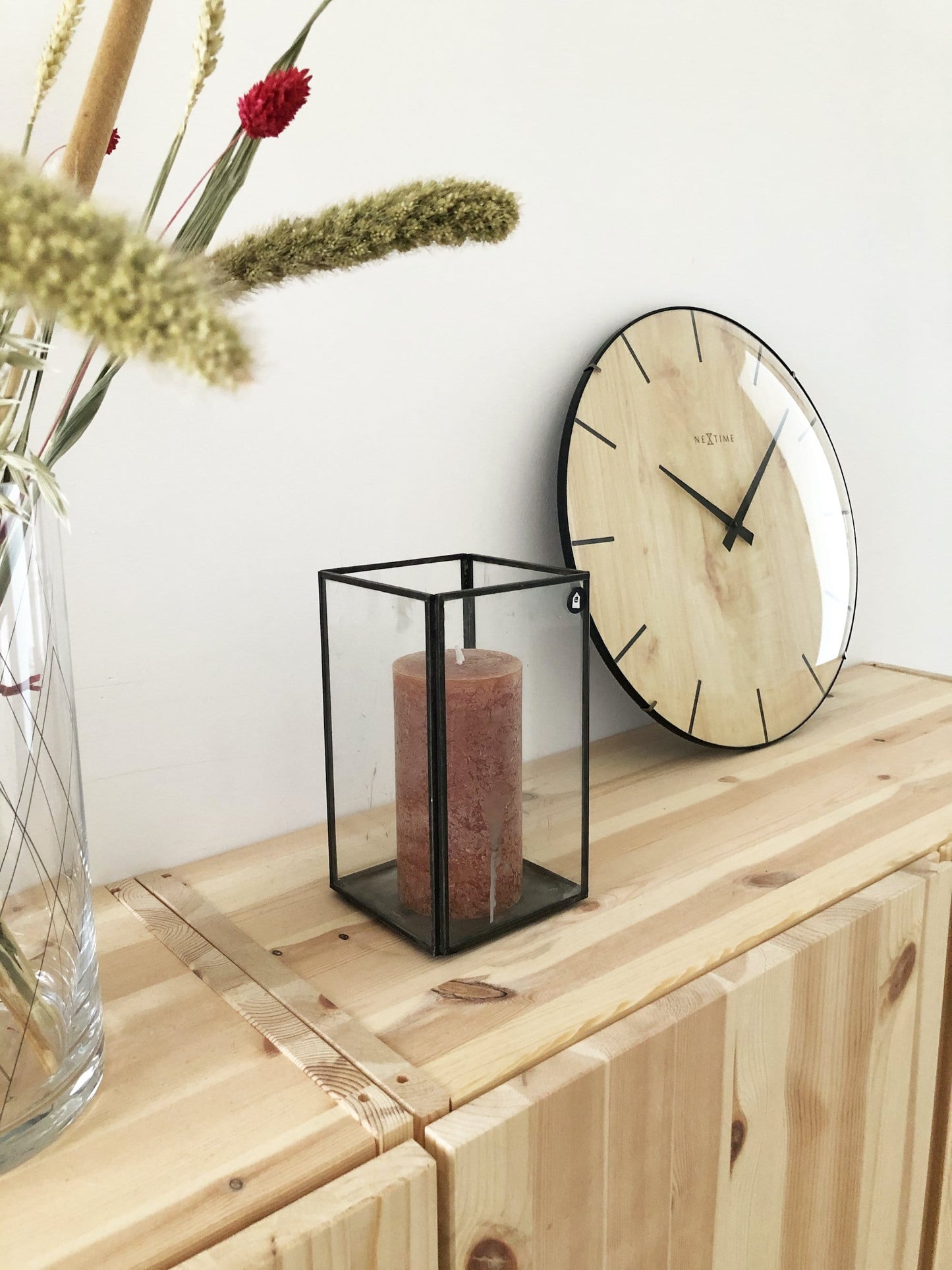 Wandklok 35 cm - Houtlook - Modern Design