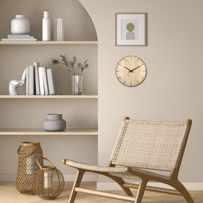 Wandklok 35 cm - Houtlook - Modern Design