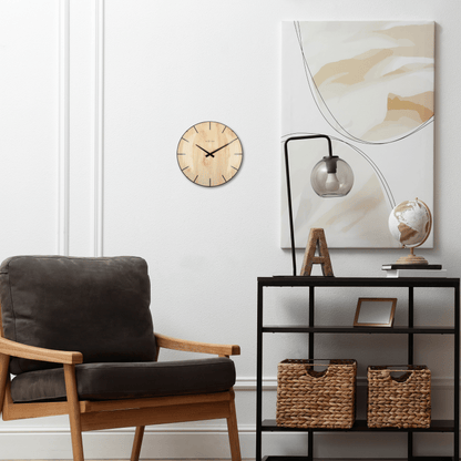 Wandklok 35 cm - Houtlook - Modern Design