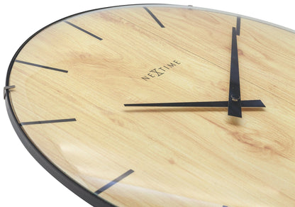 Wandklok 35 cm - Houtlook - Modern Design