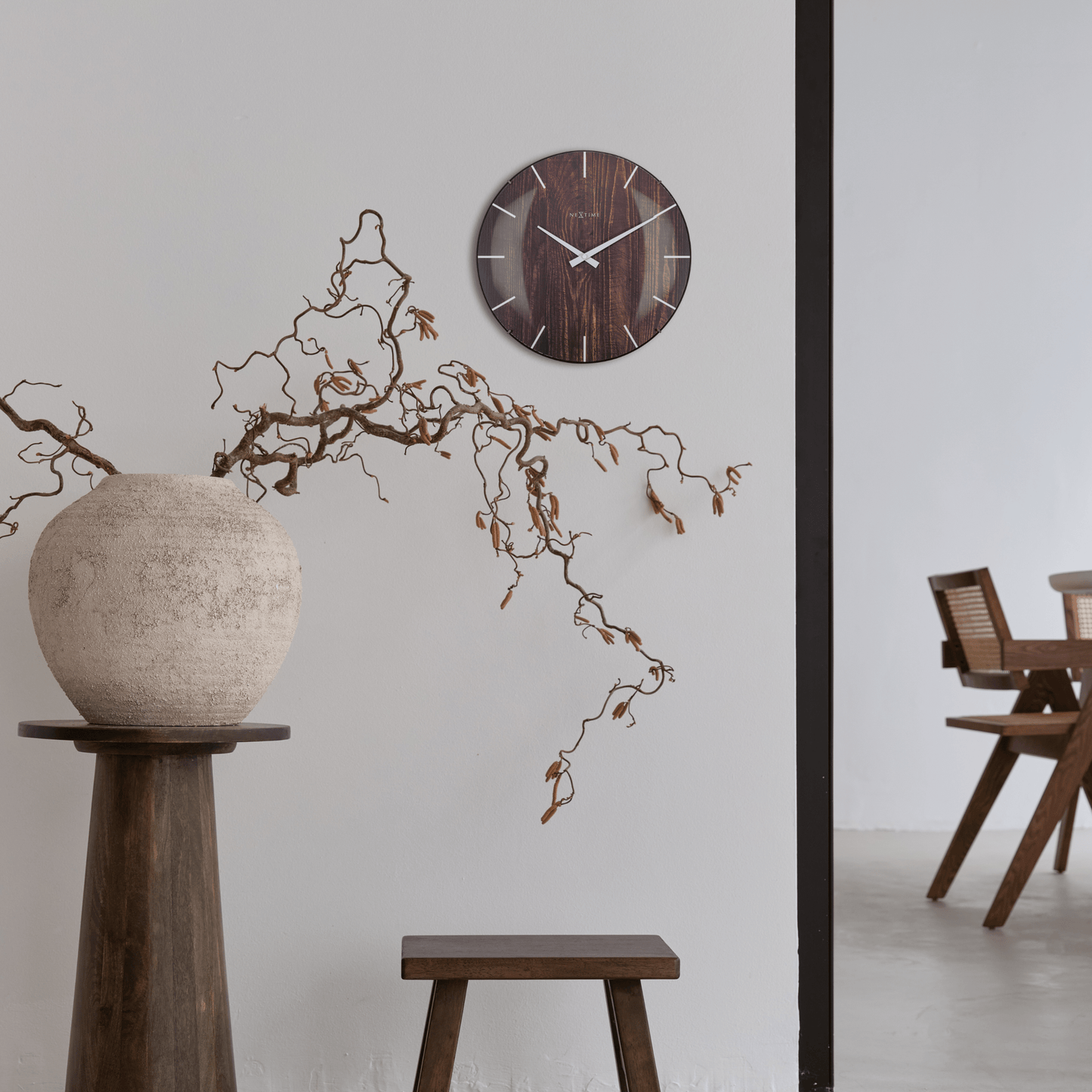 Wandklok 35 cm - Houtlook - Modern Design