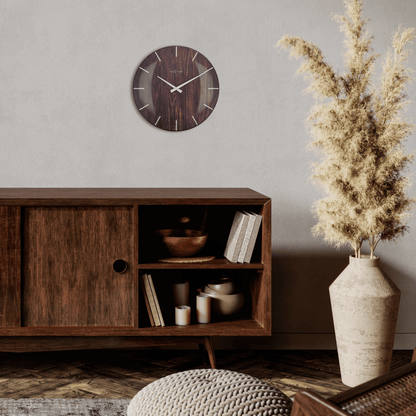 Wandklok 35 cm - Houtlook - Modern Design
