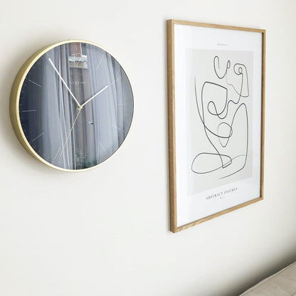 Wandklok 34 cm Glas/Metaal – Vintage Goud Design