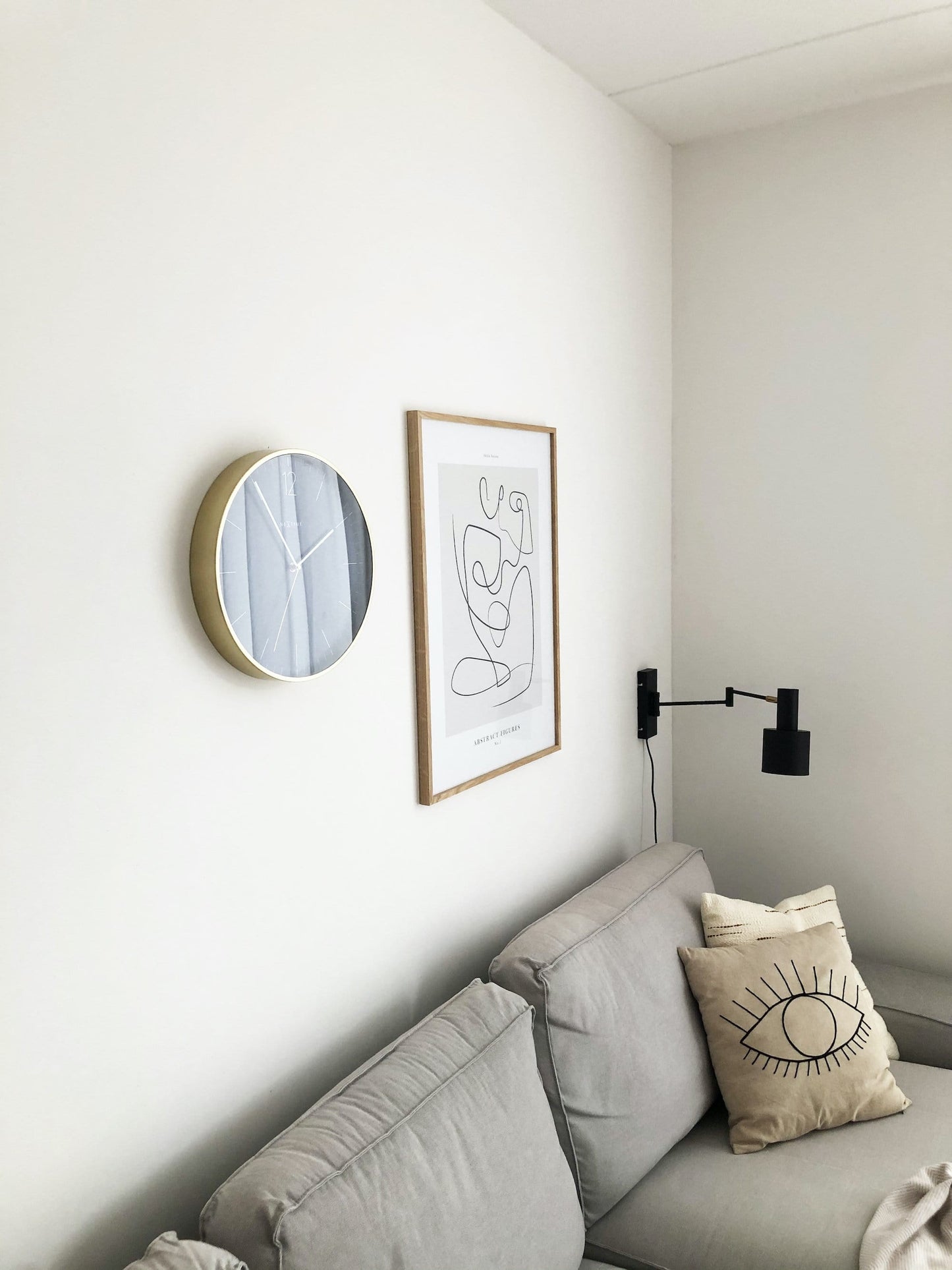 Wandklok 34 cm Glas/Metaal – Vintage Goud Design