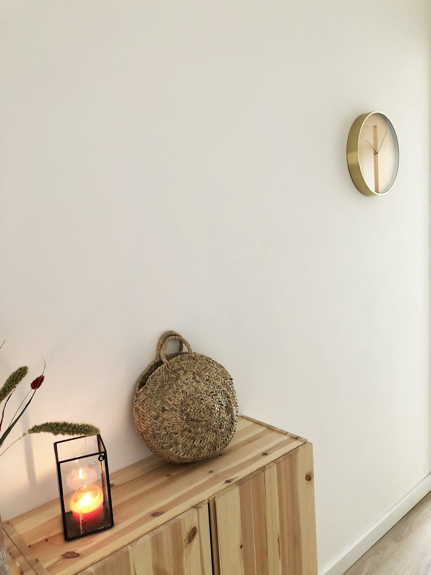 Wandklok 34 cm Glas/Metaal – Vintage Goud Design