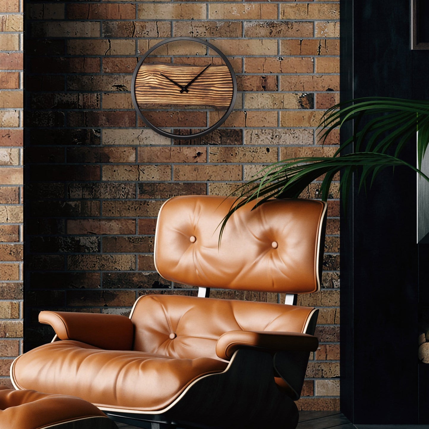 Stille Wandklok 30 cm Hout/Metaal – Design Klok