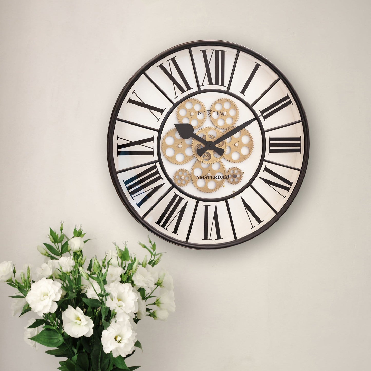 Wandklok 50 cm Tandwielen – Industriële Design Klok