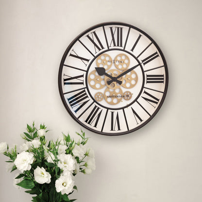 Wandklok 50 cm Tandwielen – Industriële Design Klok