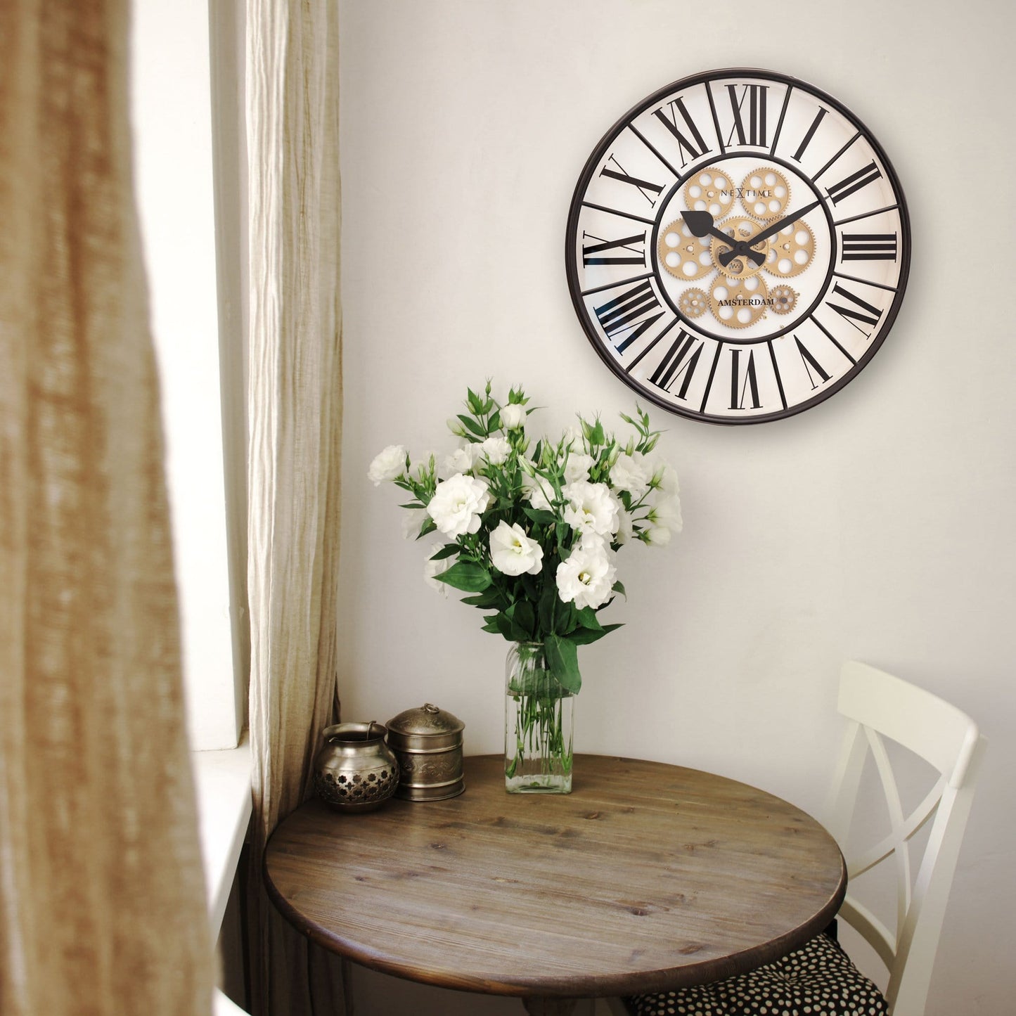 Wandklok 50 cm Tandwielen – Industriële Design Klok