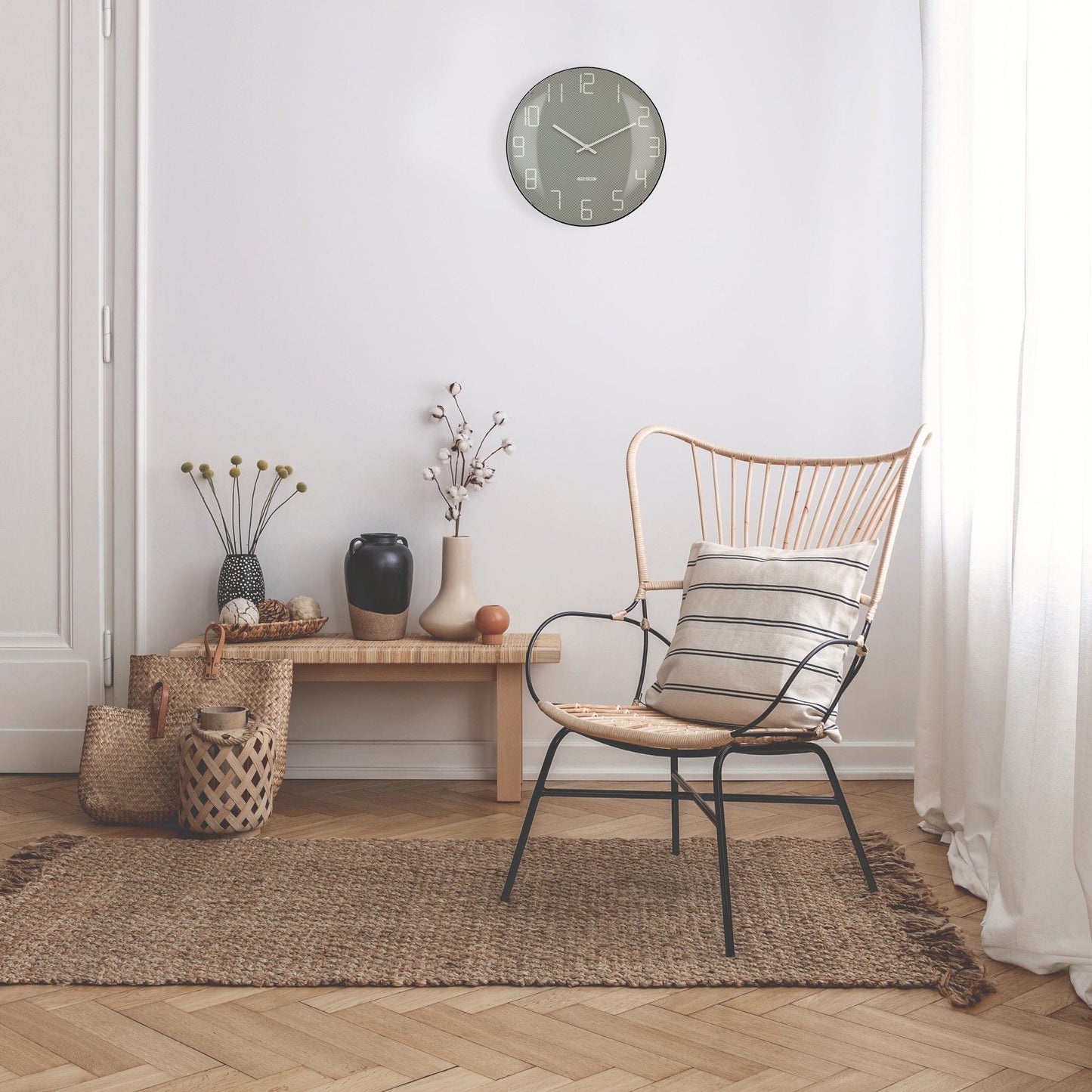 Stille Wandklok 35 cm Glas – Bol Glas Design – Shade