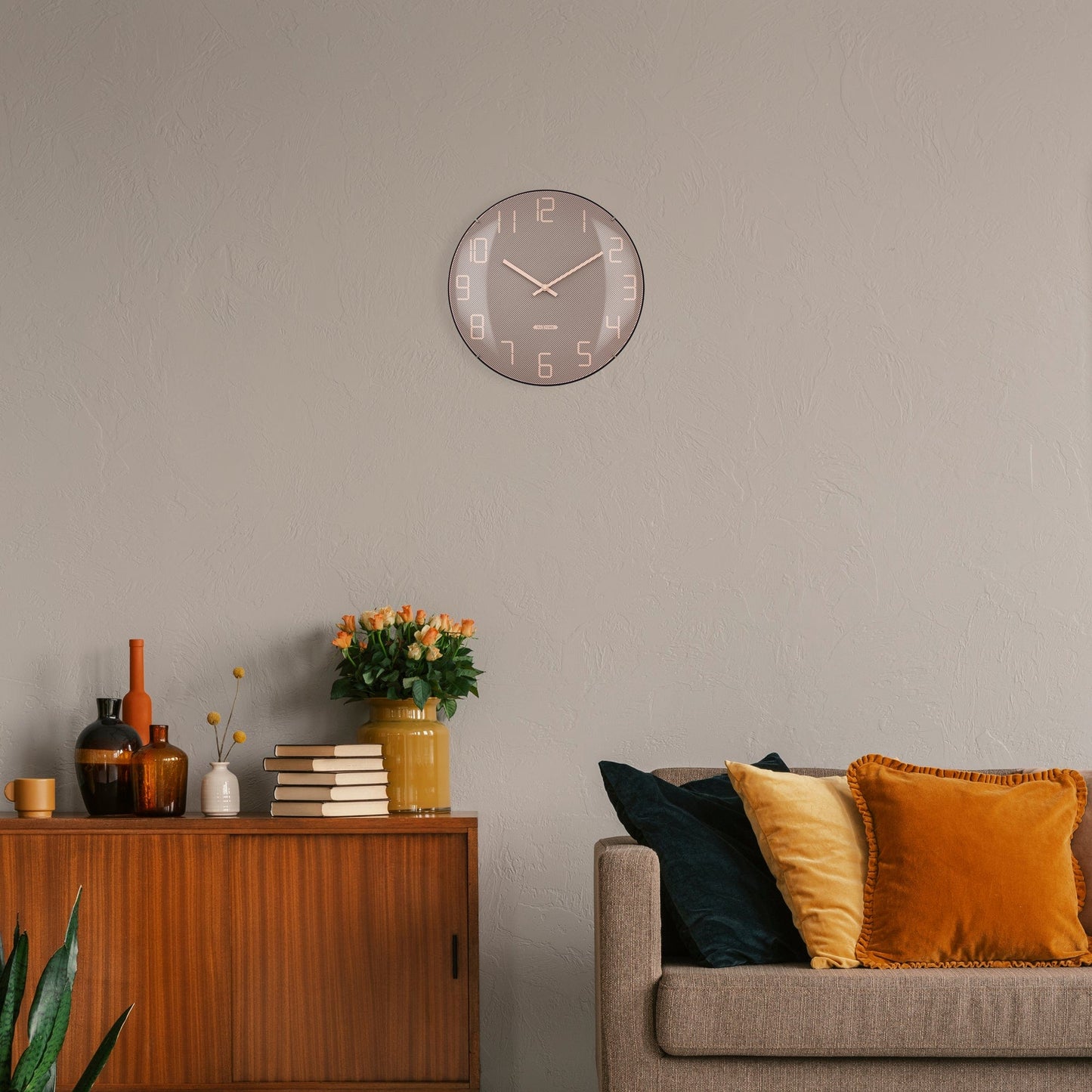 Stille Wandklok 35 cm Glas – Bol Glas Design – Shade