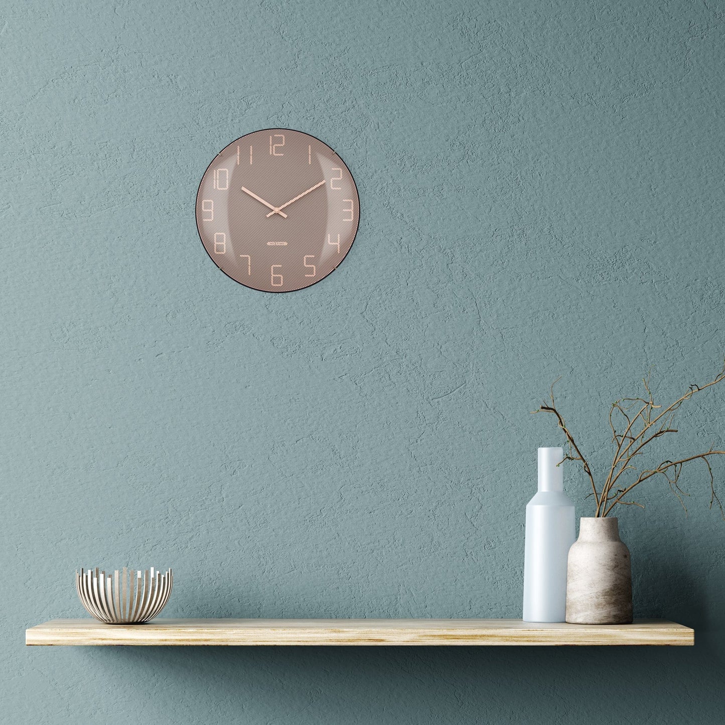 Stille Wandklok 35 cm Glas – Bol Glas Design – Shade
